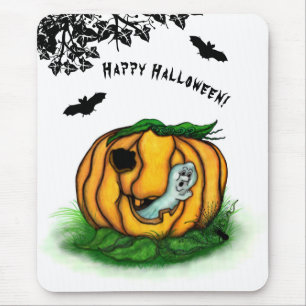 Mousepad Fantasma do Halloween, Bat, Ghost e Spider