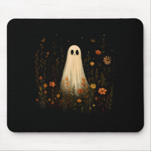Mousepad Fantasma Em Um Prado Florido Design De Halloween D