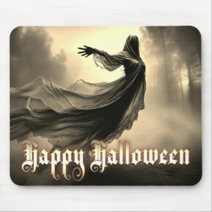 Mousepad Fantasma Feminino Negro no Inferno - Halloween