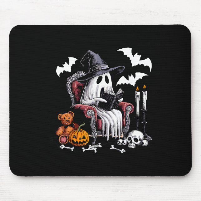 Mousepad Fantasma Ghost Books Halloween Professor Fantasma  (Frente)