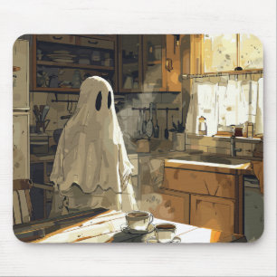 Mousepad Fantasma na cozinha do café