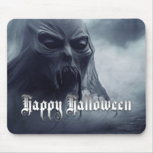 Mousepad Fantasma preto em uma paisagem infernal - Hallowee