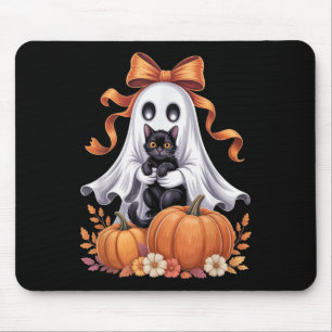 Mousepad Fantasma Saco Segurando Cabelo Floral Negro De Gat