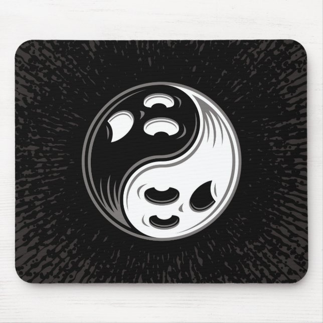 Mousepad Fantasma Yin Yang Black e White (Frente)