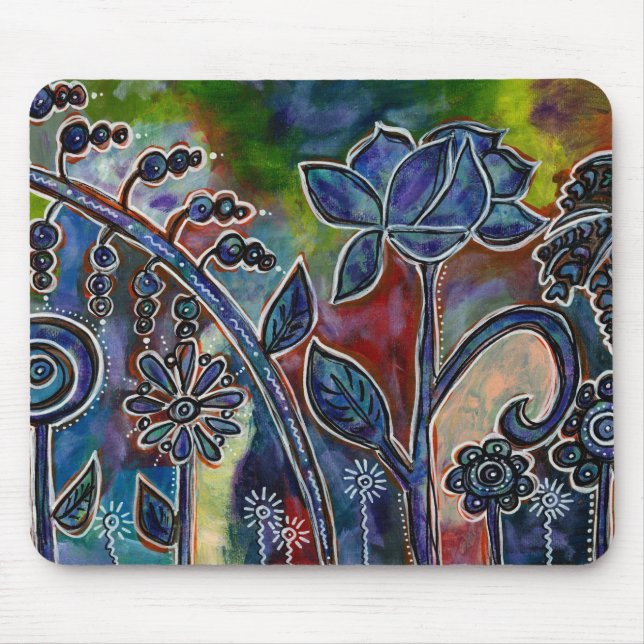Mousepad Fantasmagórica Lotus Flower Garden Arte Original (Frente)