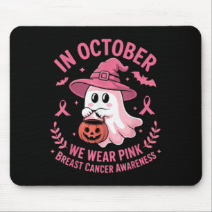 Mousepad Fantasmas de Halloween Em Outubro Usamos Nk Câncer