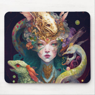 Mousepad Fantasy Art Dragon Deusa Rainha