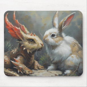 Mousepad Fantasy Dragon e Rabbit