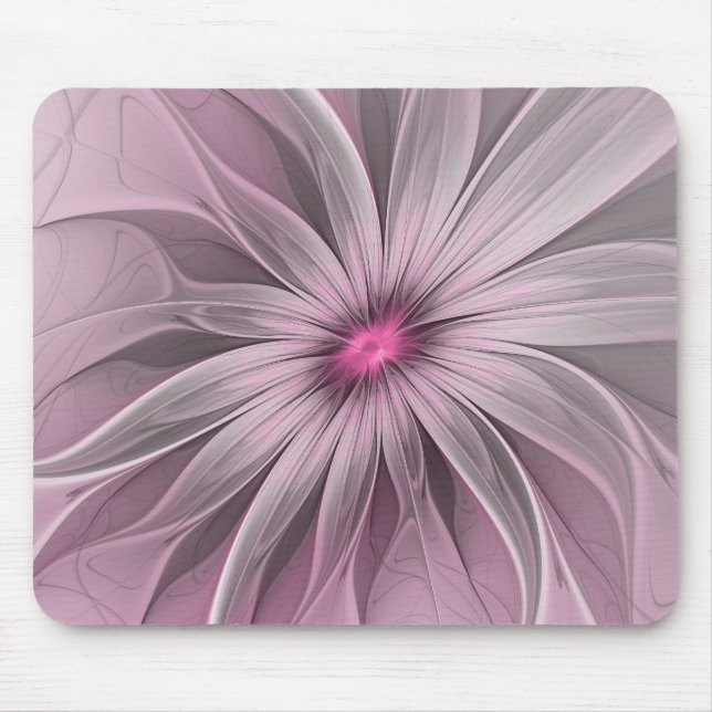 Mousepad Fantasy Flower Abstrato Plum Floral Arte Fractal (Frente)