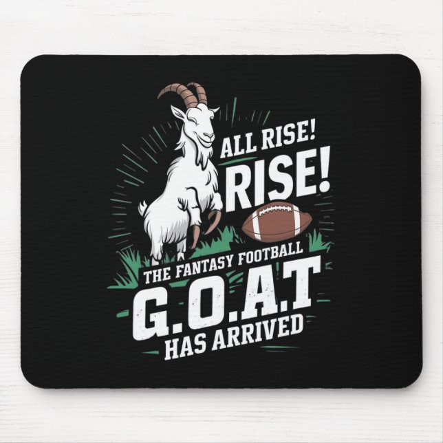 Mousepad Fantasy Football Goat Shirt League Champion Champ  (Frente)