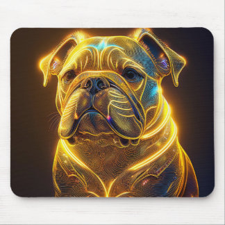 Mousepad Fantasy Image Neon Yellow English Bulldog
