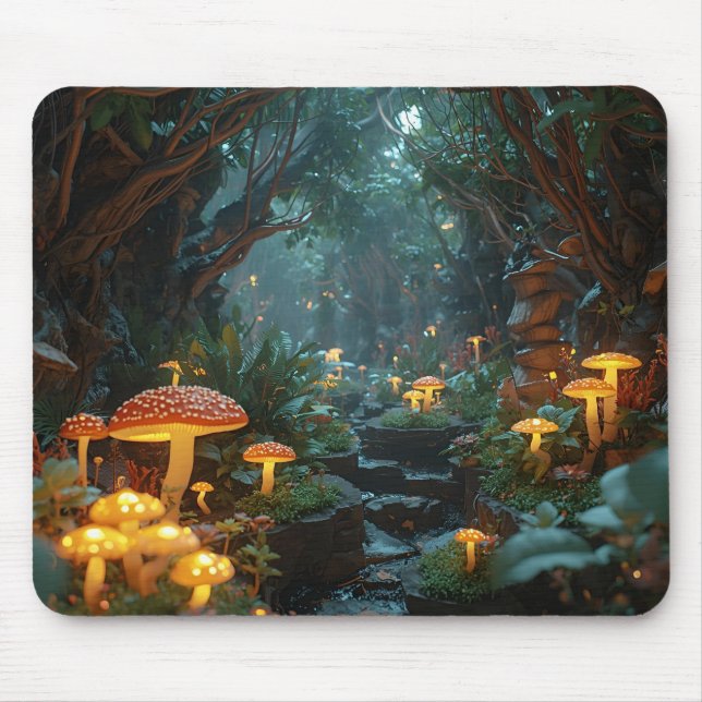 Mousepad Fantasy Mushroom River - Terras Noturnas Whimy (Frente)