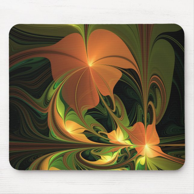 Mousepad Fantasy Plant Abstract Green Rust Brown Fractal (Frente)
