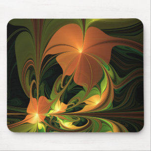 Mousepad Fantasy Plant Abstrato Green Rust Brown Fractal