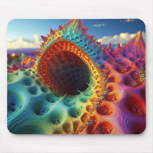 Mousepad Fantasy Psychedelic Snakehole Em Um Planeta Desola (Frente)