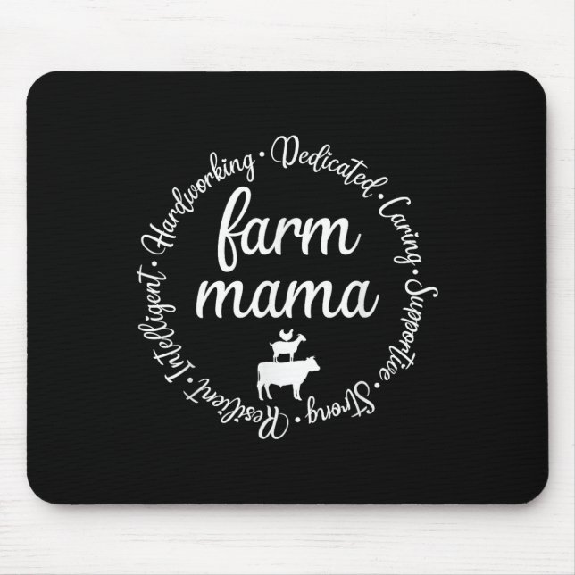 Mousepad Farm Mama Hardworking Dedicated Goat Chicken G Cow (Frente)