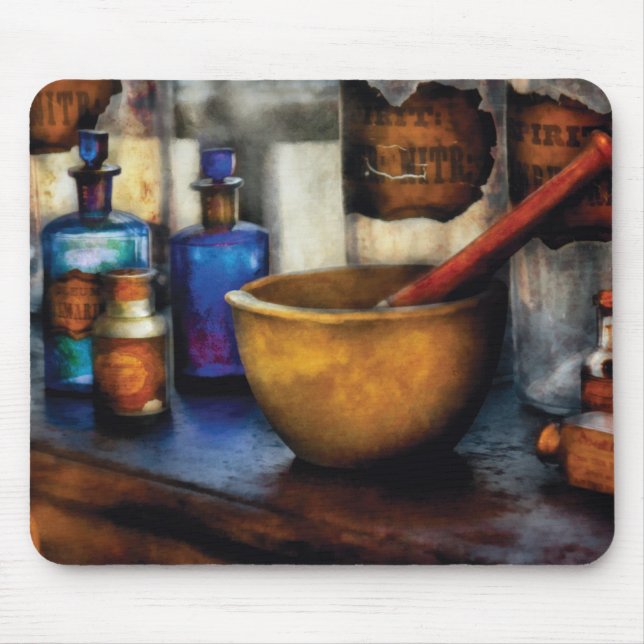 Mousepad Farmacêutico - almofariz e pilão (Frente)