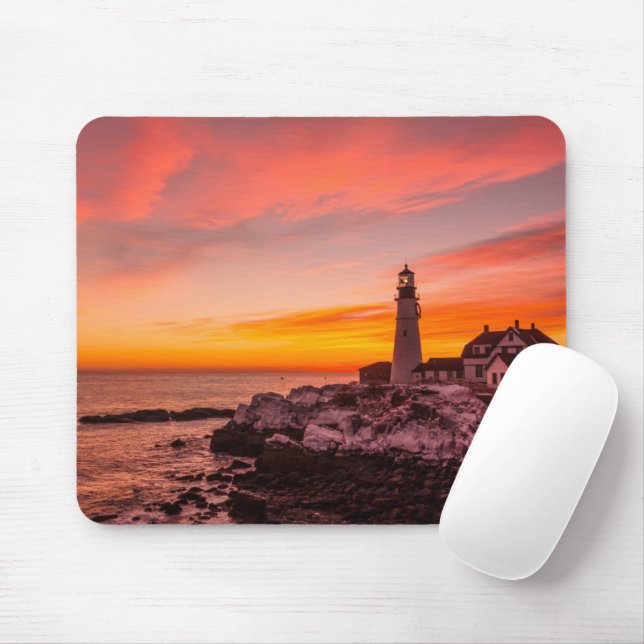 Mousepad Faróis | Portland Head Cape Elizabeth Maine (Com mouse)