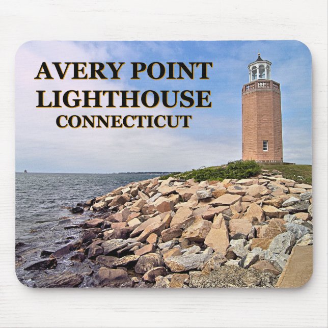 Mousepad Farol Avery Point, Bloco de Mouse de Connecticut (Frente)