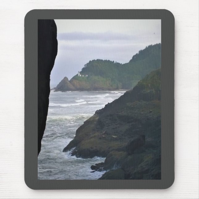 Mousepad Farol de Cabeça de Heceta e Leões Marítimos, OU (Frente)