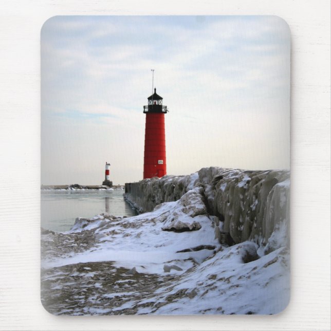 Mousepad Farol de Pierhead, Kenosha Wisconsin (Frente)