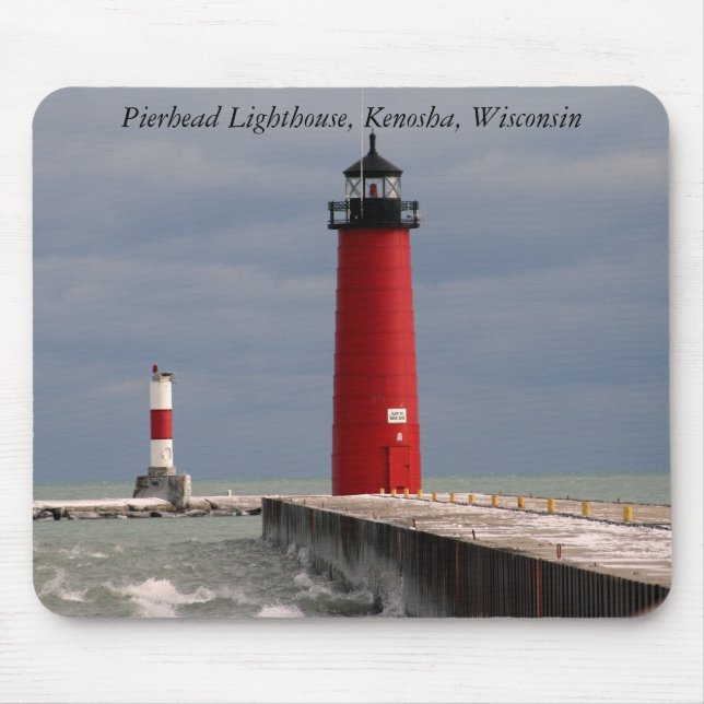 Mousepad Farol de Pierhead, Kenosha, Wisconsin (Frente)