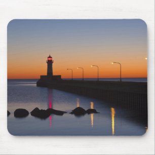 Mousepad Farol do píer norte em Duluth, Minnesota,
