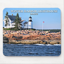 Mousepad Farol do Porto de inverno, Maine