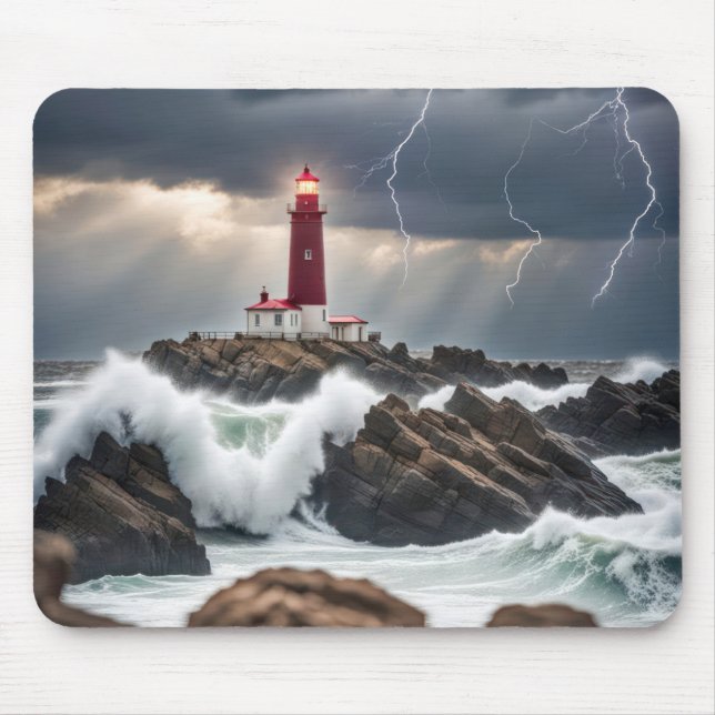 Mousepad Farol Em Uma Tempestade (Frente)