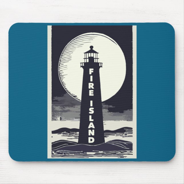 Mousepad Farol Fire Island Nova York Lua  (Frente)