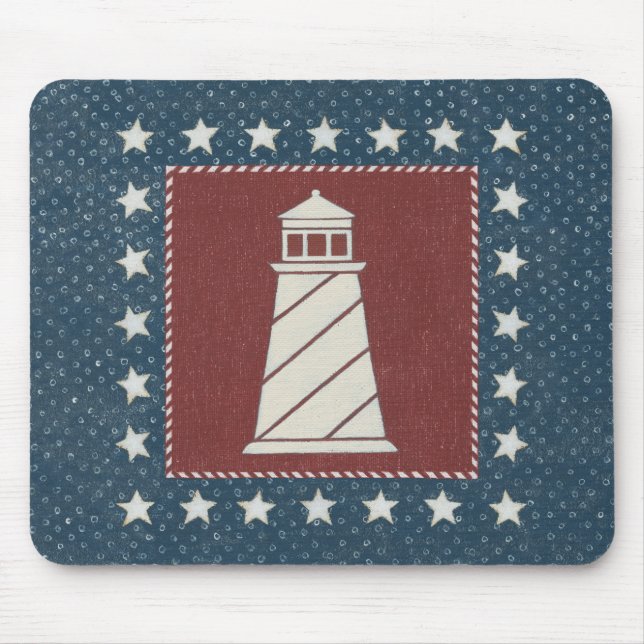 Mousepad Farol litoral da arte | no vermelho (Frente)