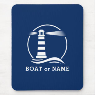 Mousepad Farol náutico Marinho do seu barco ou nome