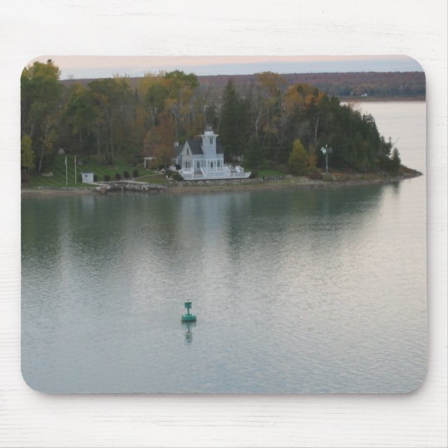 Mousepad Farol redondo da ilha, rio MI do St. Marys (Frente)