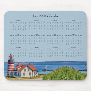 Mousepad Farol West Quoddy Head – Calendário 2026