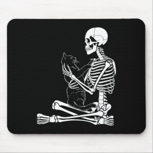 Mousepad Fatia Arts Kitty Esqueleto Fantasia de Halloween C