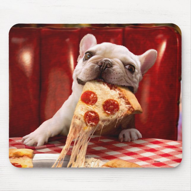 Mousepad Fatia De Pizza De Comida De Cão (Frente)