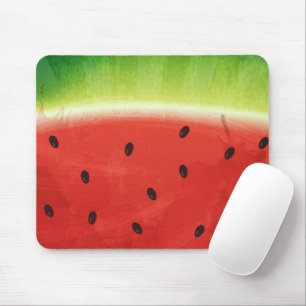 Mousepad Fatia gigante de melancia engraçada em aquarela fo