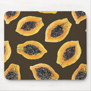 Mousepad Fatias de Papaya em castanho escuro