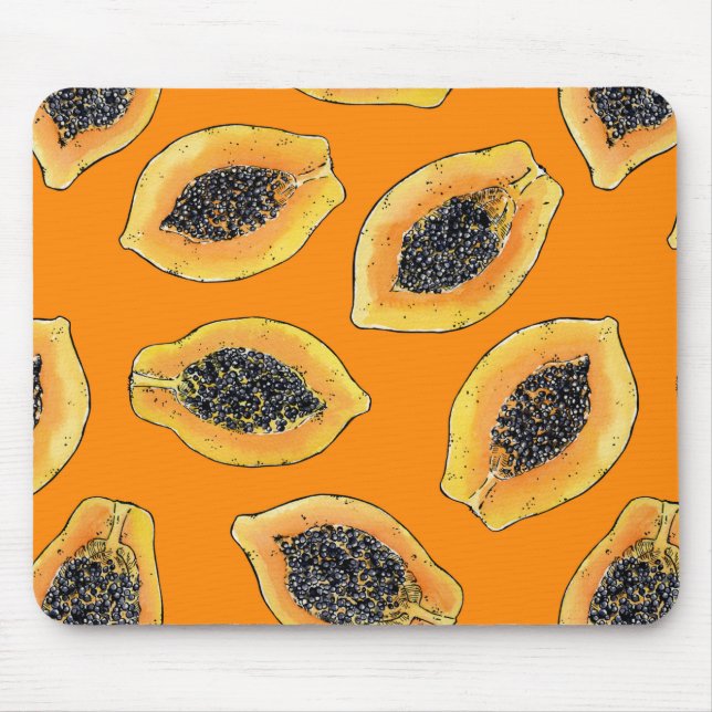 Mousepad Fatias de Papaya em laranja (Frente)