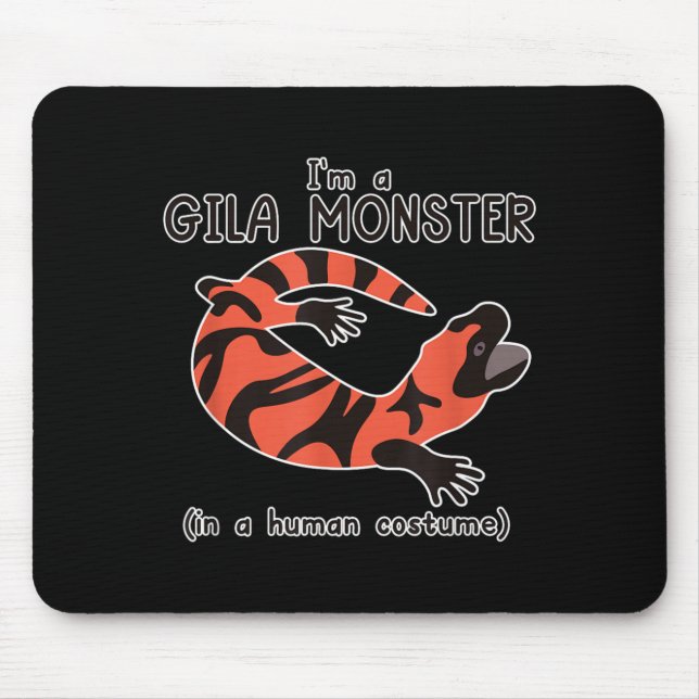 Mousepad Fato de Monstro Gila Engraçado Gráfico de Hallowee (Frente)