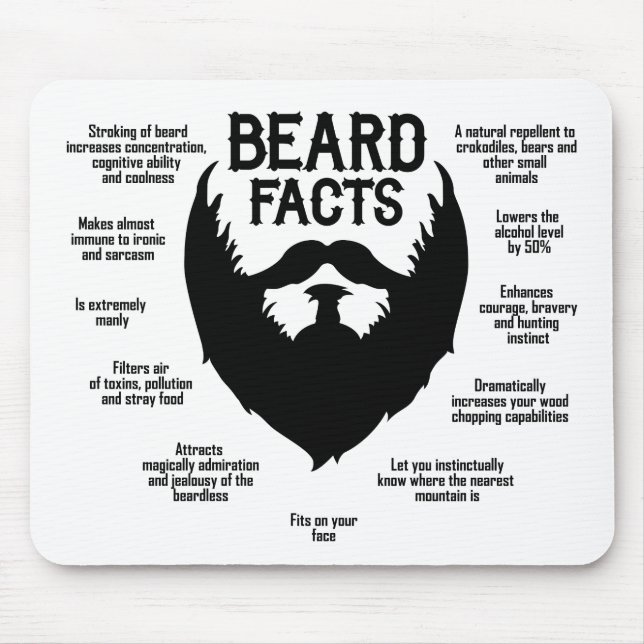 Mousepad Fatos da barba (preto) (Frente)