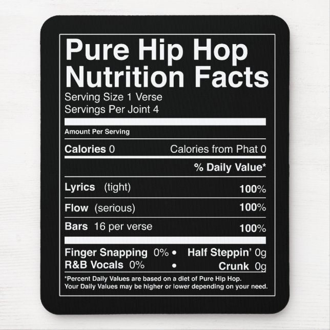 Mousepad Fatos da nutrição de Hip Hop (Frente)