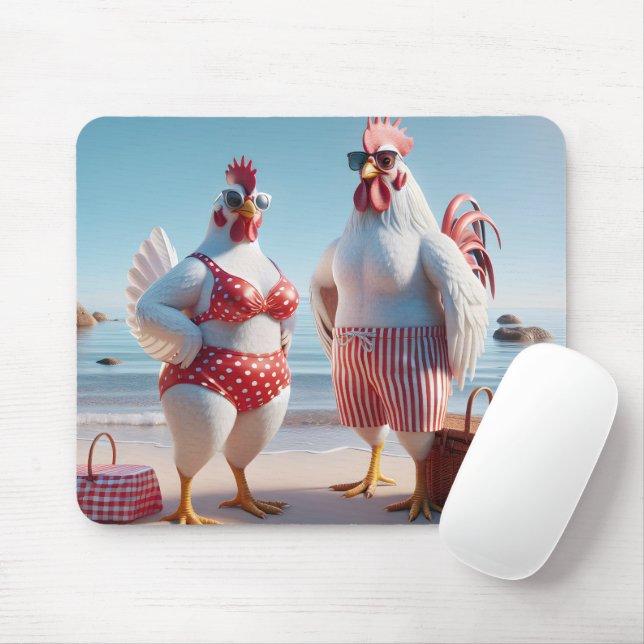 Mousepad Fatos de banho para Vestir Casal de galinha (Com mouse)