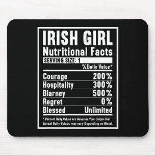 Mousepad Fatos de Nutrição de Raparigas Irlandesas