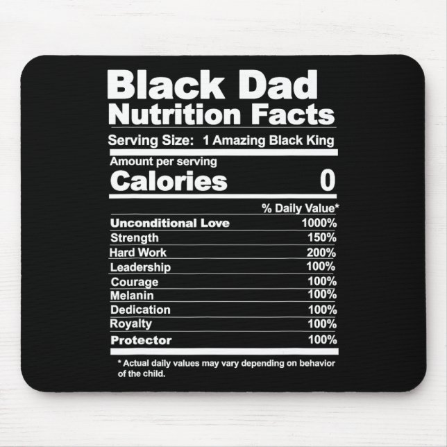 Mousepad Fatos de Nutrição do pai (Frente)
