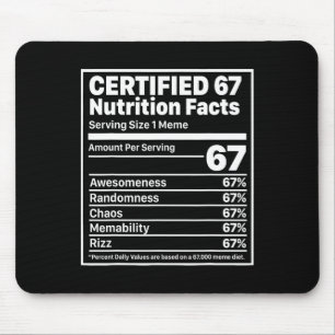 Mousepad Fatos Nutricionais Engraçados 67 Seis Sete Geração