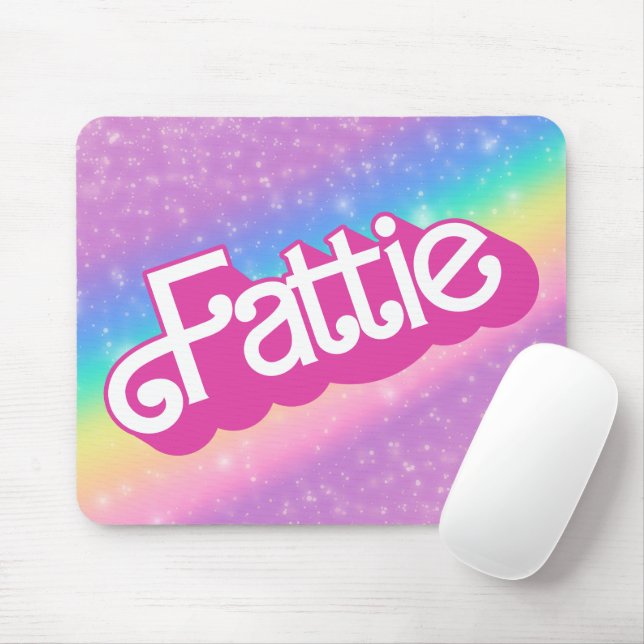 Mousepad Fattie Plus Size Rainbow Retro 90's Nostalgia Pink (Com mouse)