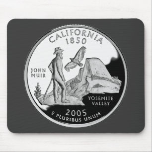Mousepad Faux California State Quarter Yosemite Valley Muir
