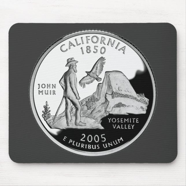 Mousepad Faux California State Quarter Yosemite Valley Muir (Frente)