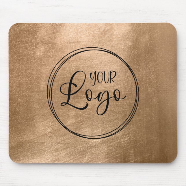 Mousepad Faux Copper Gold Foil Your Logo (Frente)